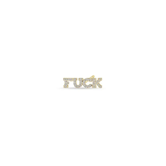 14k Itty Bitty Pavé Diamond FUCK Stud