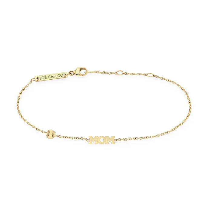 14k Itty Bitty Sports Mom Bracelet