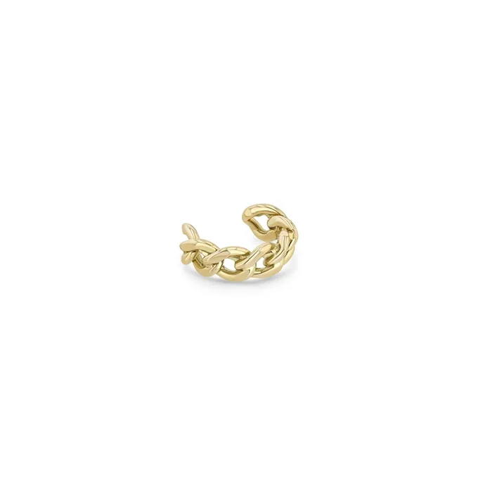 14k Medium Curb Chain Ear Cuff