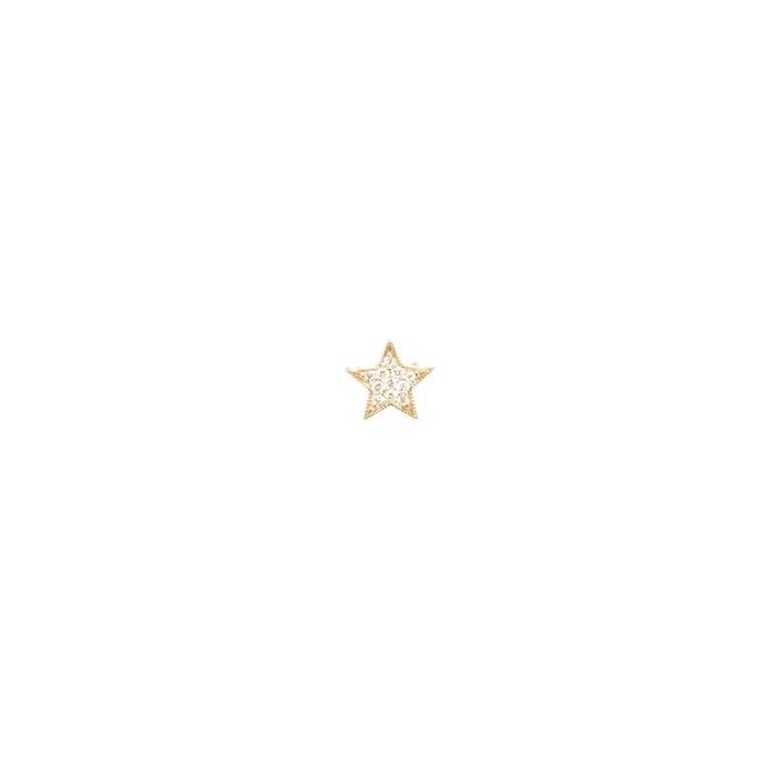 14k Midi Bitty Pavé Diamond Star Stud
