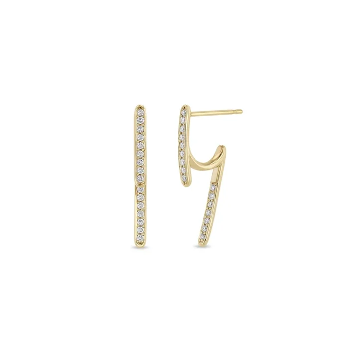 14k Pavé Diamond Talon Earrings