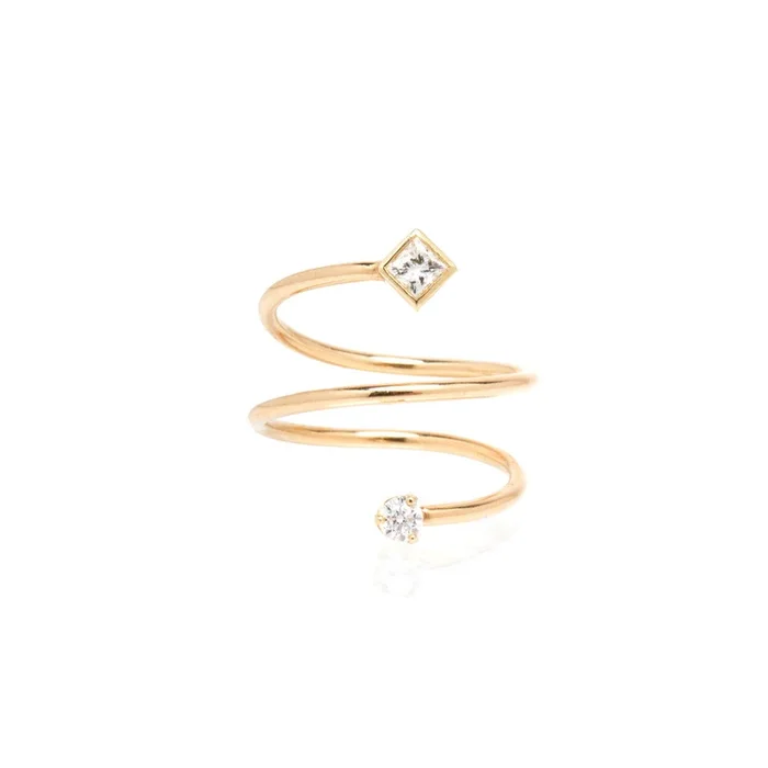 14k Princess & Prong Diamond Double Wrap Ring – SALE