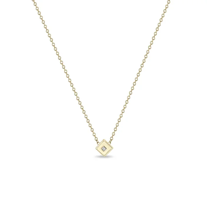 14k Princess Diamond Nugget Necklace – SALE