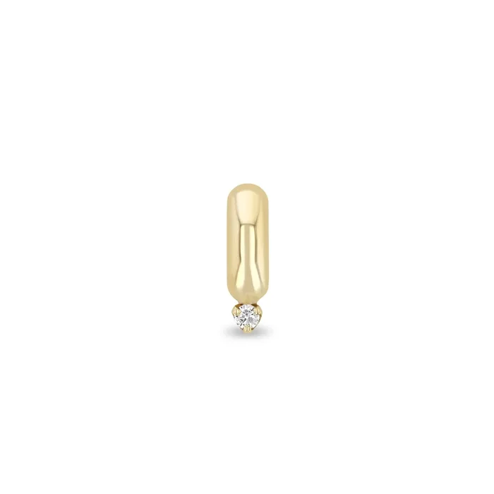 14k Prong Diamond Half Round Slide Bead Charm
