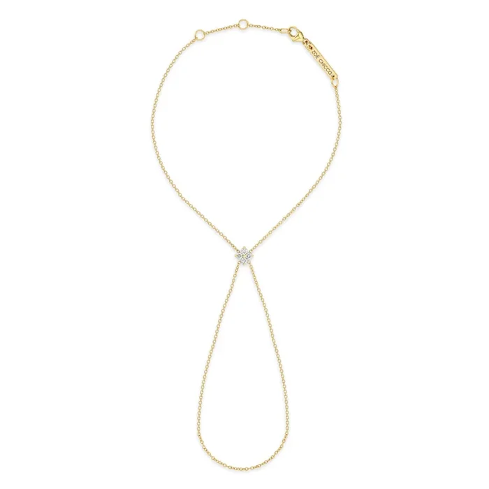 14k Prong Diamond Quad Hand Chain