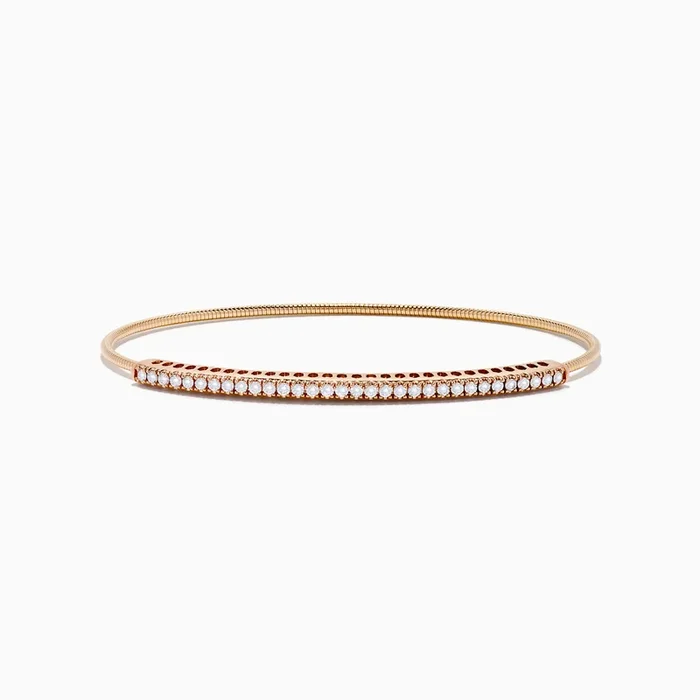 14K Rose Gold Flexible Diamond Bangle