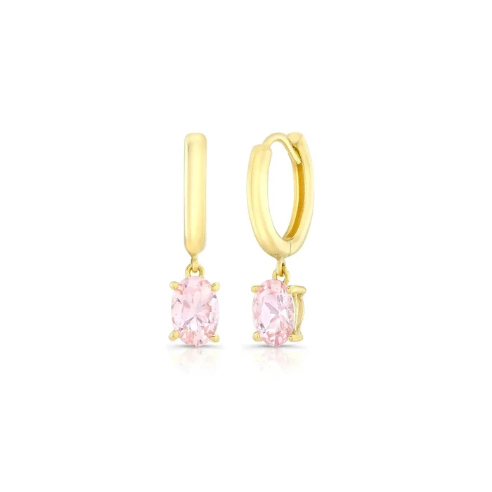 14k Rue Morganite Drop Hoops