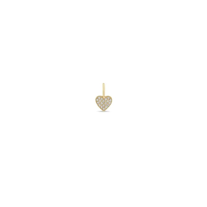 14k Single Midi Bitty Pavé Diamond Heart Charm
