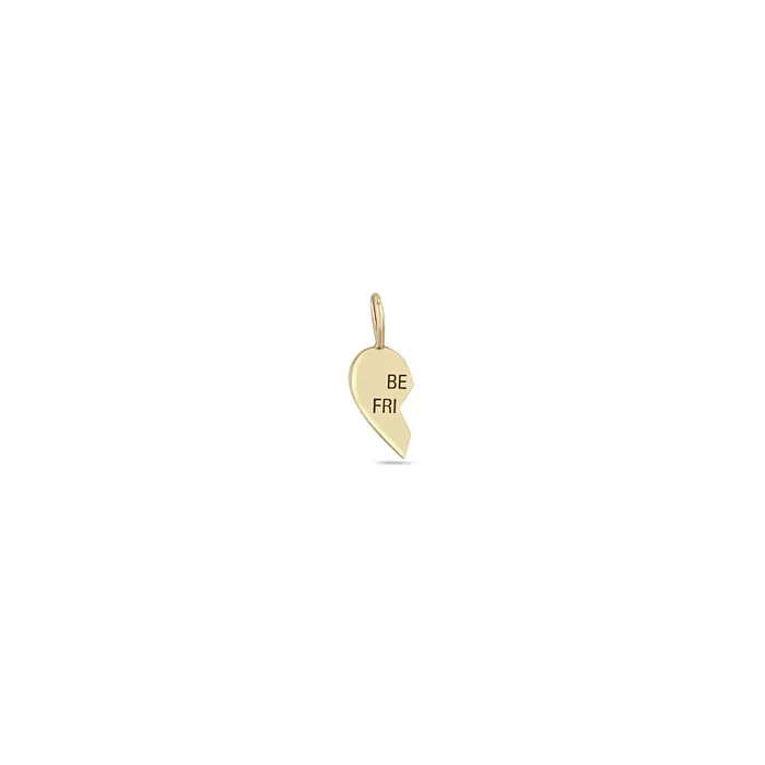 14k Single Midi Bitty Split Best Friends Heart Charm