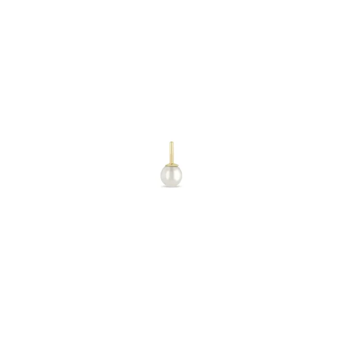 14k Single White Pearl Charm | June Birthstone