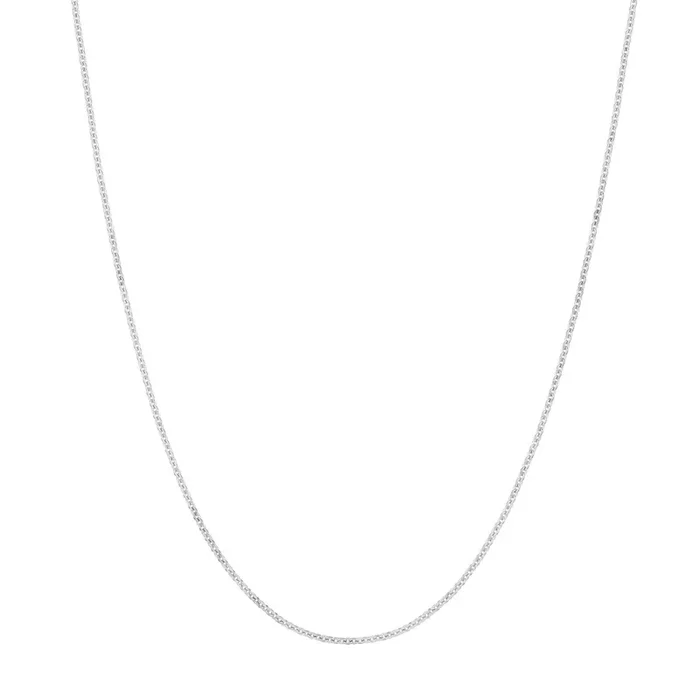 14k White Gold 1.05mm Cable Chain Necklace, 16″