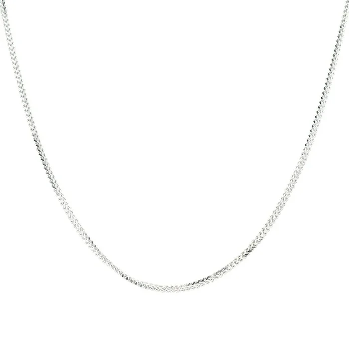 14K White Gold 20 Inches Singapore Foxtail Chain