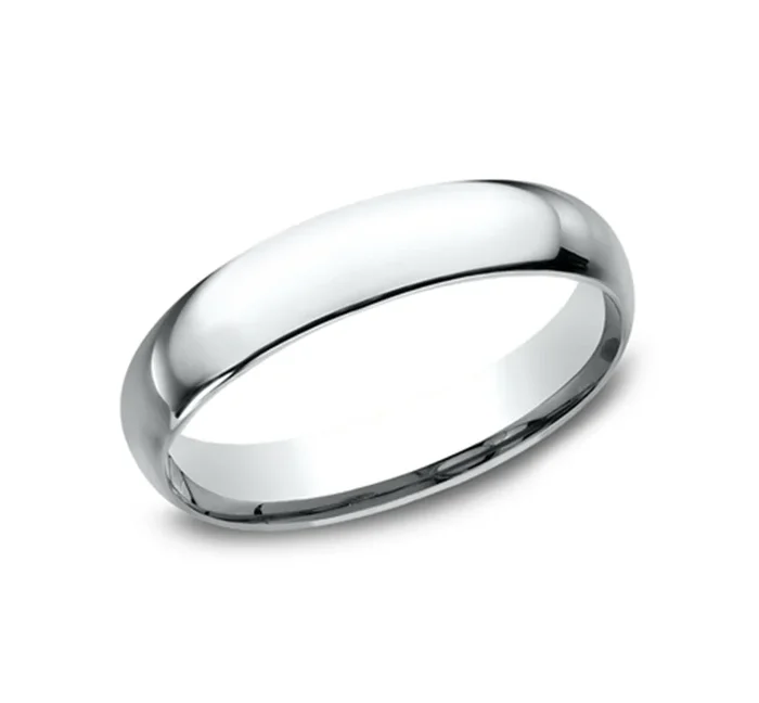 14K White Gold 4mm Super Light Comfort Fit Wedding Band