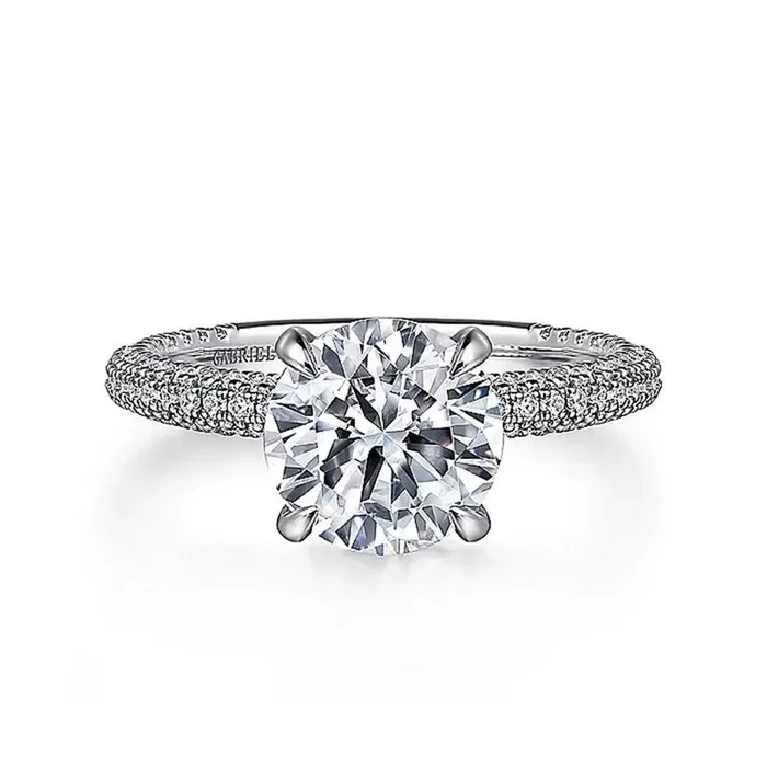 14K White Gold ‘Alinna’ Round Diamond Engagement Ring