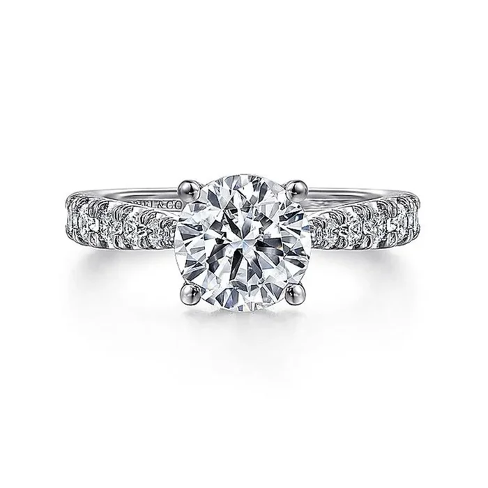 14K White Gold ‘Avery’ Classic Round Diamond Engagement Ring