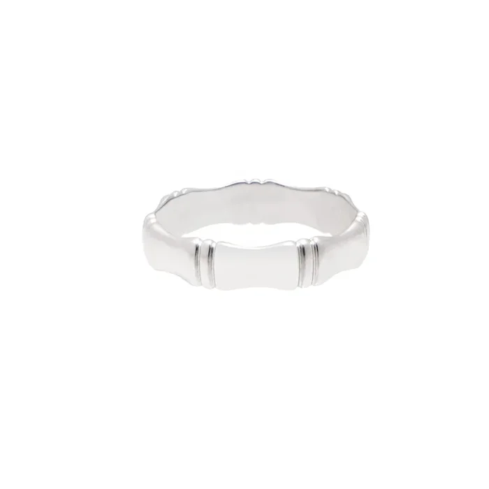 14K White Gold Bamboo Ring 4.5MM