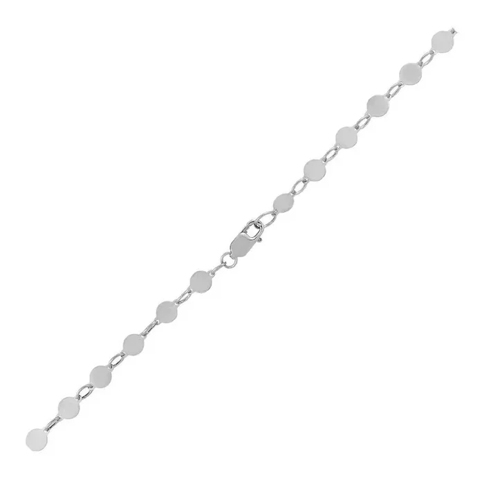 14k White Gold Bracelet with Polished Circles (4.00 mm)