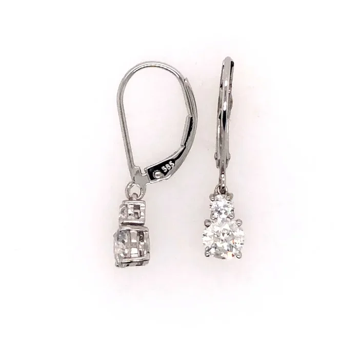 14k White Gold Dangle Earrings