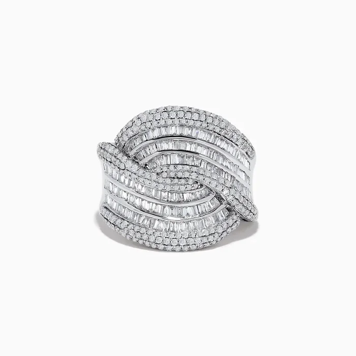 14K White Gold Diamond Statement Ring