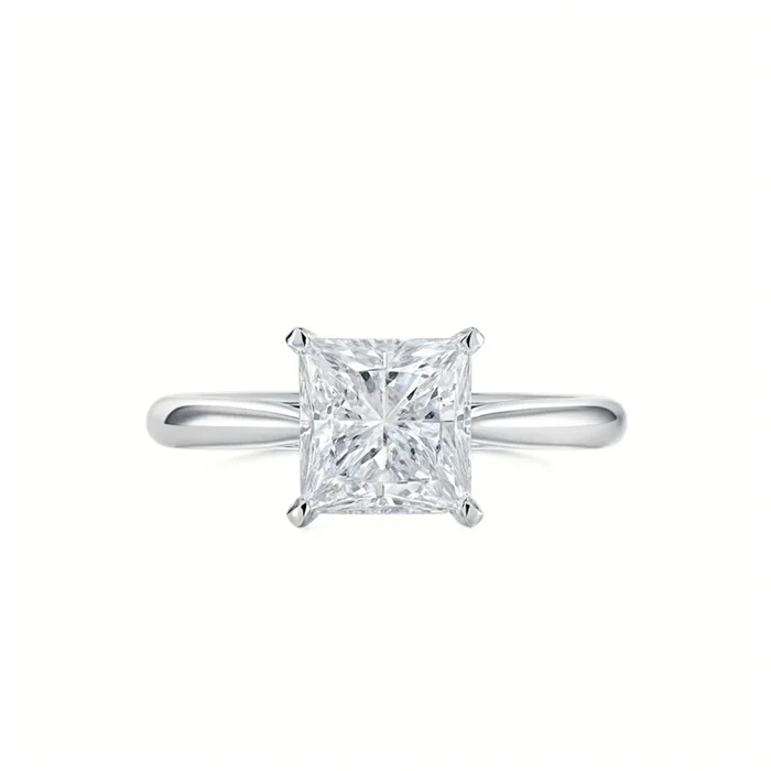 14K White Gold Lab Grown 1.03 ct. Princess Diamond Solitaire Ring | IGI CERTIFIED