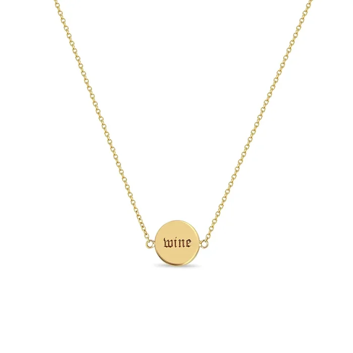 14k wine & weed Double-Sided Disc Necklace – SALE