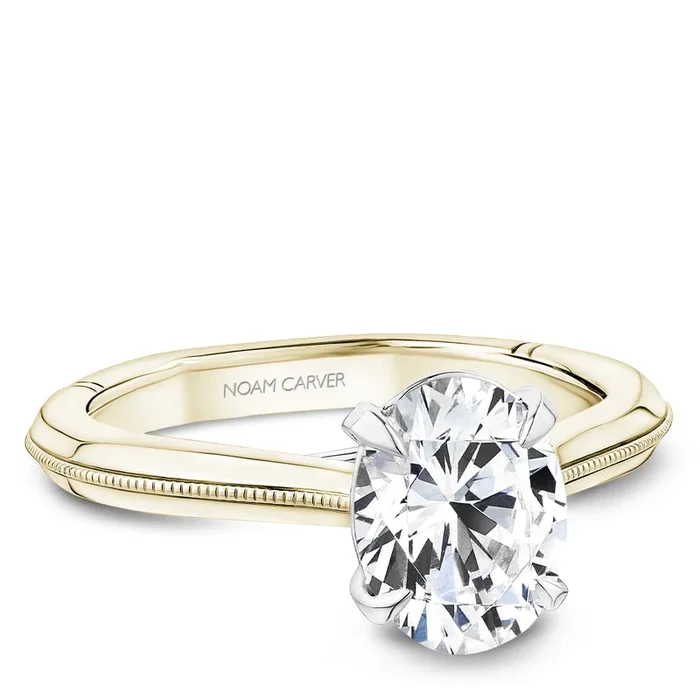 14K Yellow and White Gold Diamond Engagement Ring