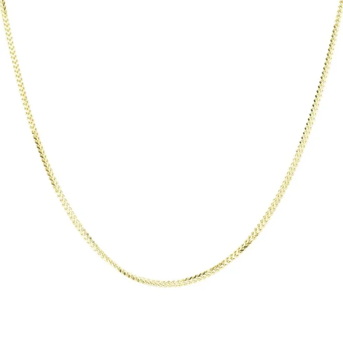 14K Yellow Gold 16 Inches Singapore Foxtail Chain