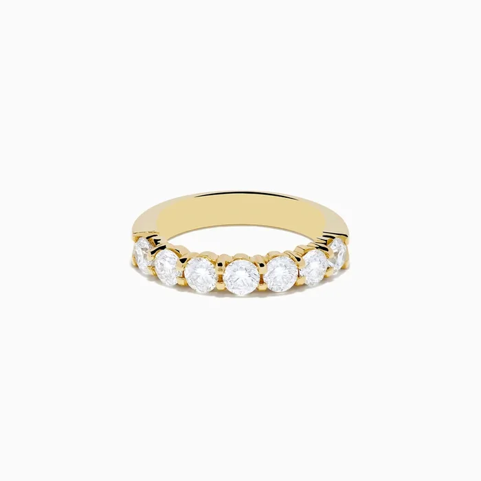 14K Yellow Gold 7-Stone Prong Set Diamond Band, 1.50 TCW