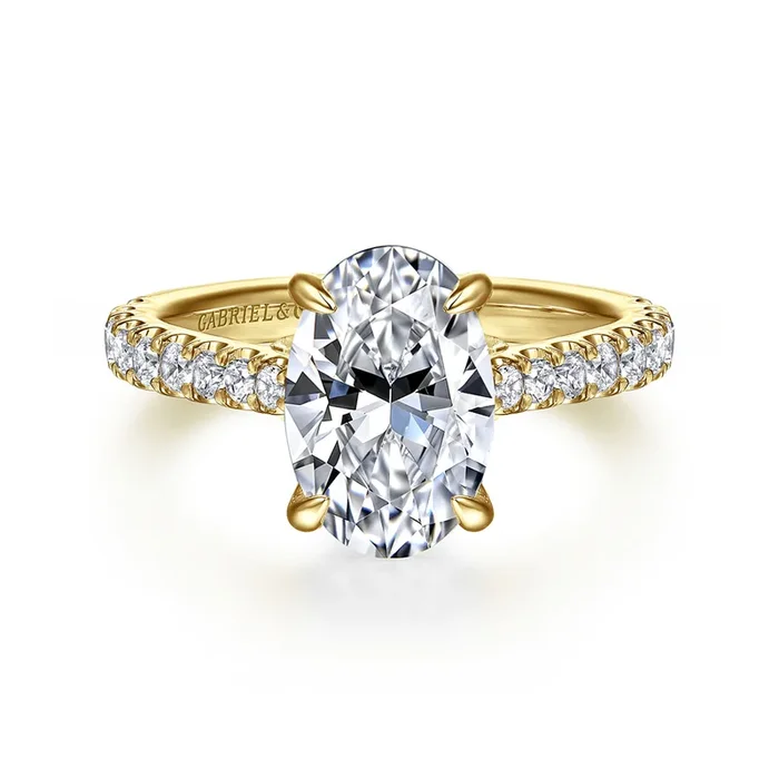 14K Yellow Gold ‘Gaia’ Classic Oval Natural Diamonds Engagement Ring
