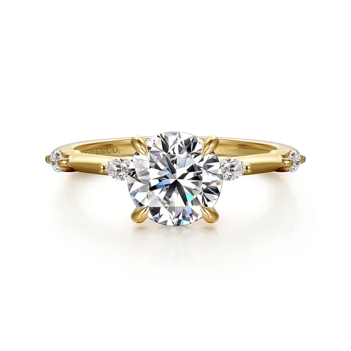 14K Yellow Gold ‘Marline’ Classic Round Diamond Engagement Ring