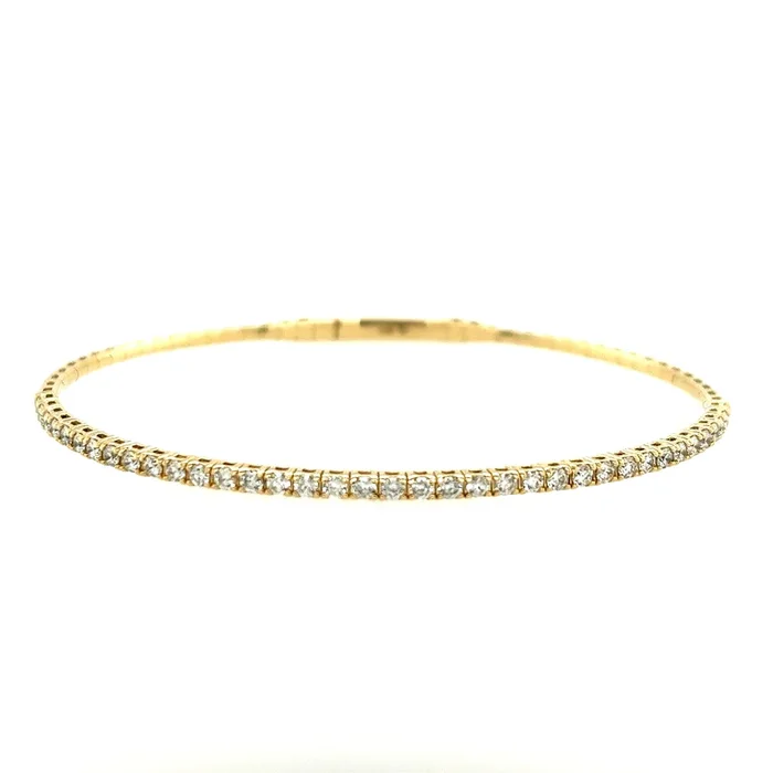14K Yellow Gold Lakeshore Diamond Bangle Bracelet