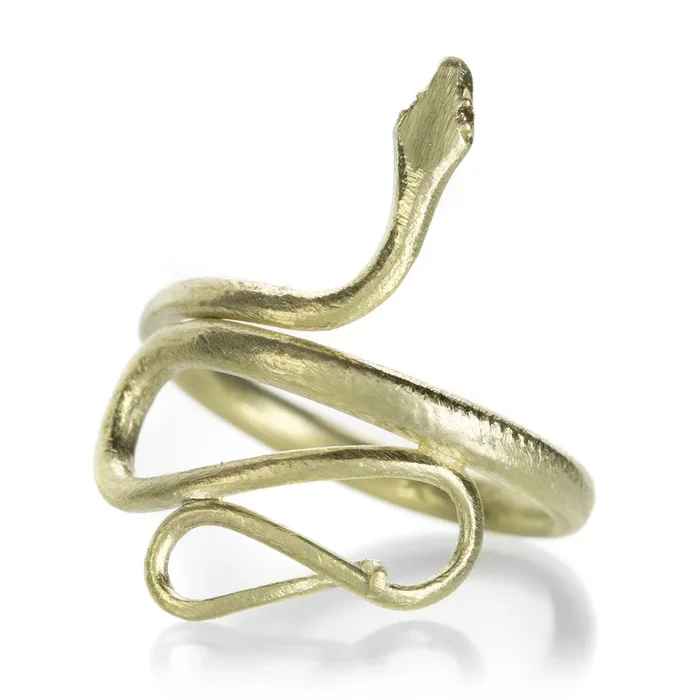 14k Yellow Gold Large Snake Ring