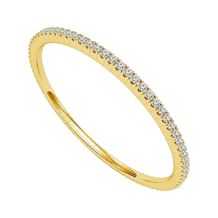 14K Yellow Gold Natural Diamonds Flex Bracelet