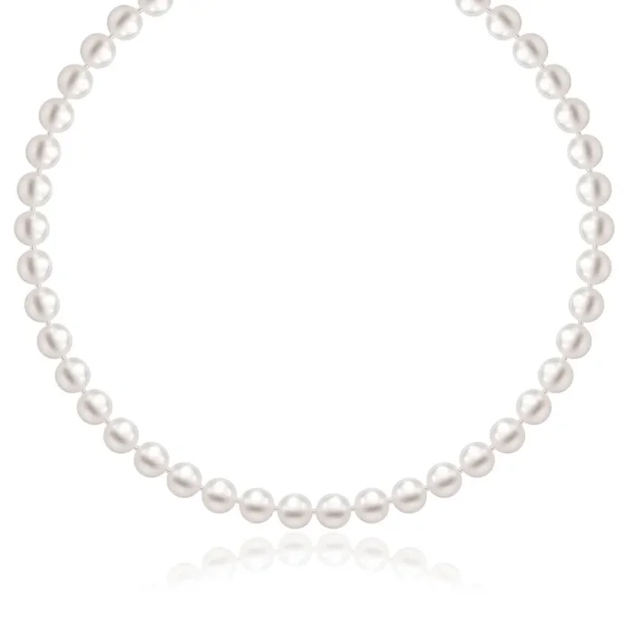 14k Yellow Gold Necklace with White Freshwater Cultured Pearls (6.0mm to 6.5mm)