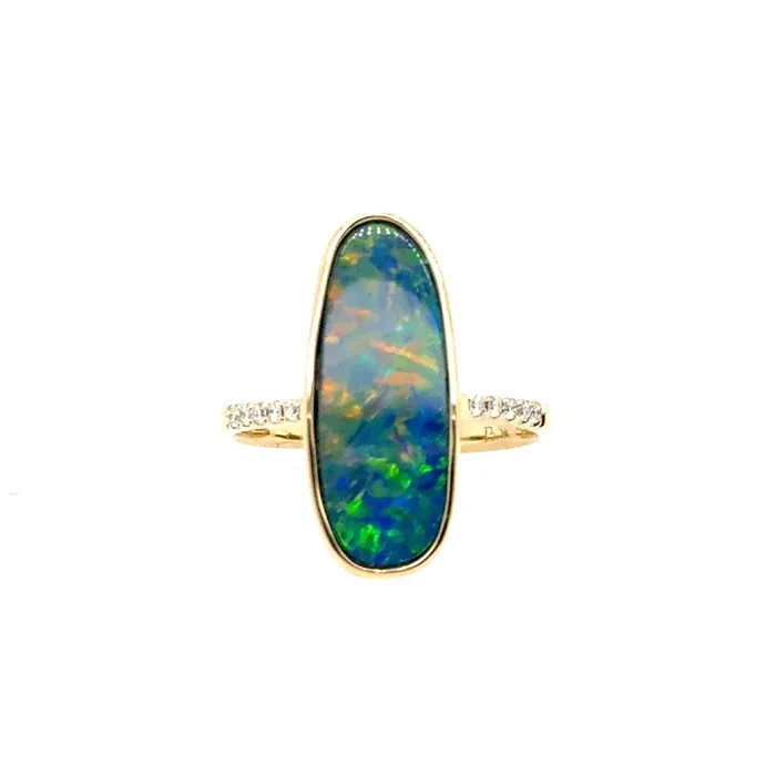 14K Yellow Gold Opal Ring
