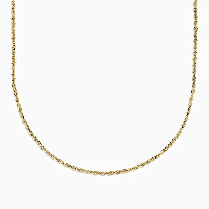 14K Yellow Gold Rope 20″ Chain