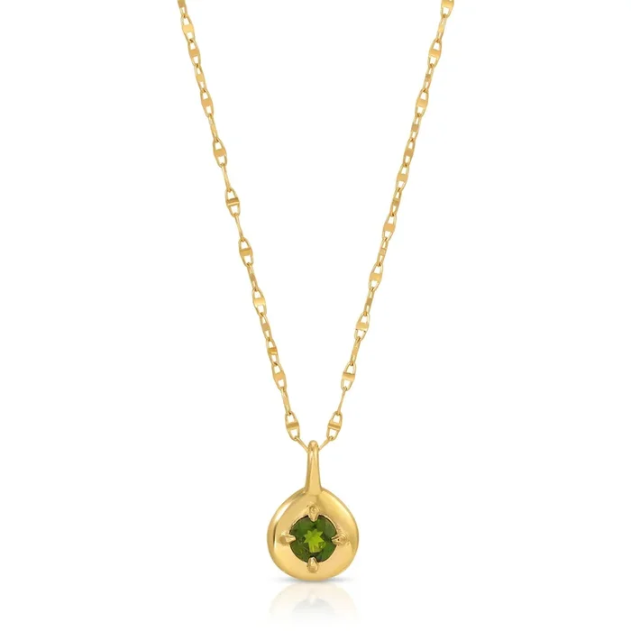 14k Yellow Gold Tsavorite Necklace