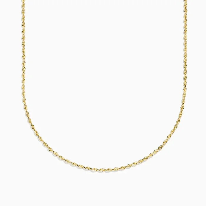 14K Yellow Gold Woven Rope Chain 18″
