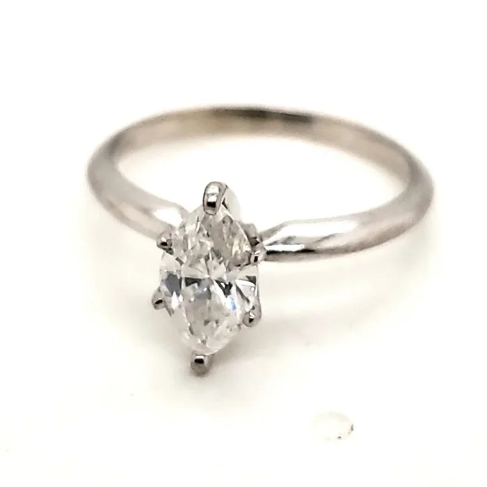 14Kt White Gold .71 Carat Marquise Cut Diamond Solitaire Engagement Ring
