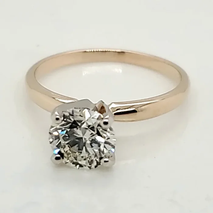 14kt Yellow Gold 1.30 Carat Diamond Engagement Ring Mounting
