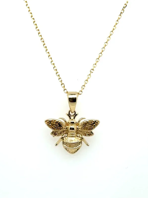 14kt Yellow Gold Bee Pendant Necklace