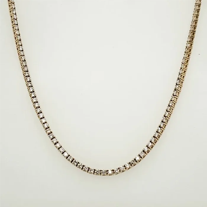 14kt Yellow Gold Diamond Tennis Necklace