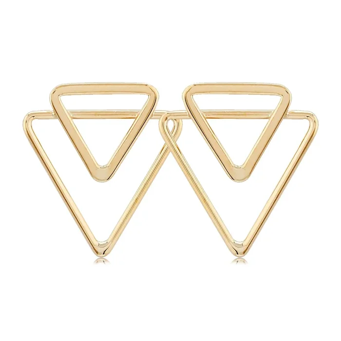 14KY Double Open Triangle Earrings
