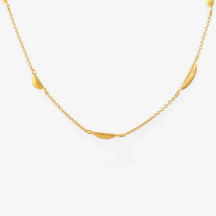 16″ Spaced Crescent Necklace | N4901