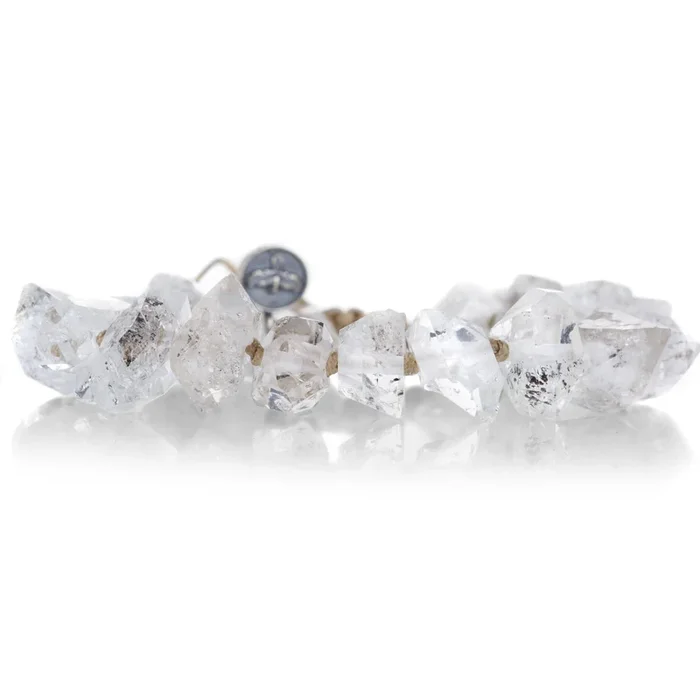 17mm Herkimer Quartz Crystal Macrame Bracelet