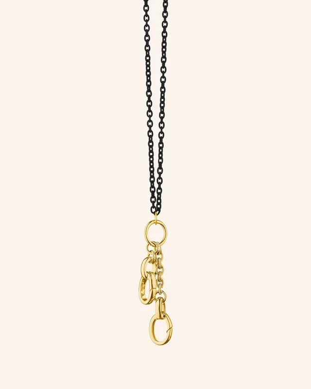 18″ “Design Your Own” 18K Gold Steel Charm Chain Necklace, 2 Charm Stations