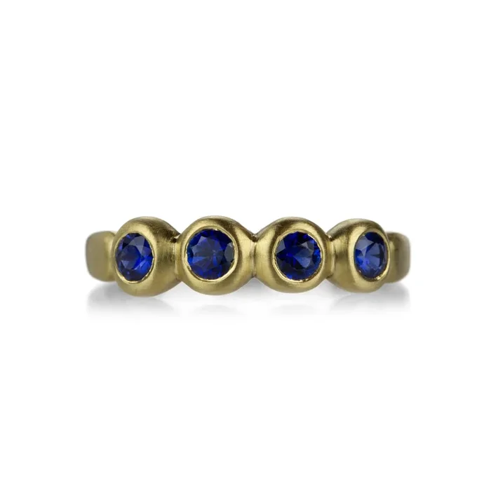 18k 3mm Blue Sapphire Porch Skimmer Band