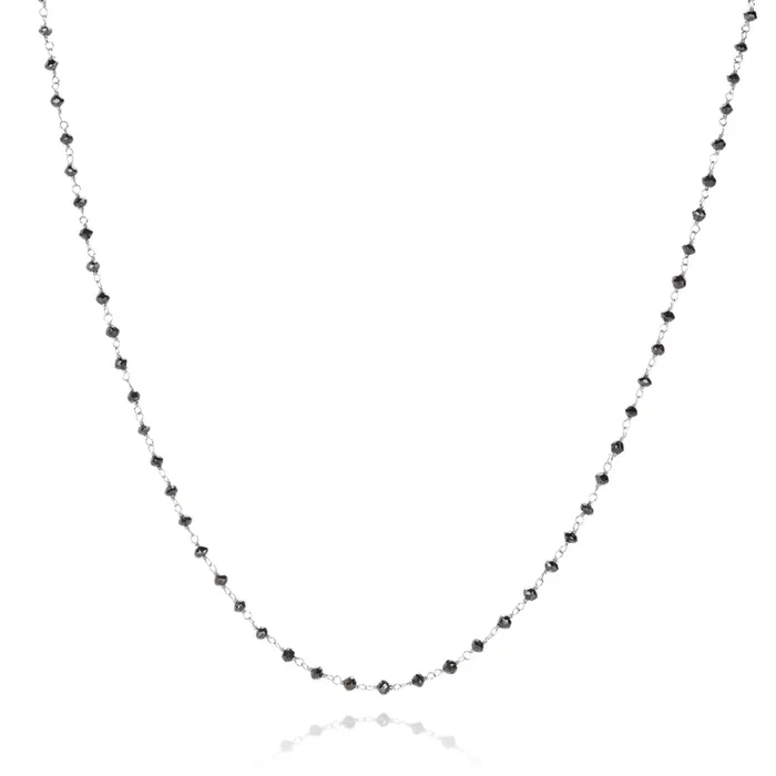 18k Black Diamond Beaded Necklace
