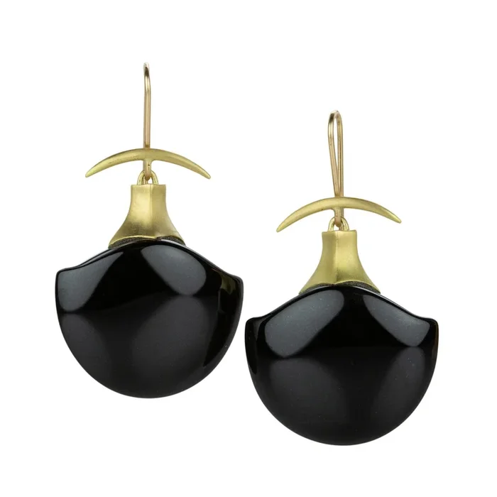 18k Black Jade Amphorae Earrings