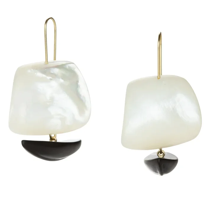 18k Black Jade and Mother of Pearl Ghost Ships